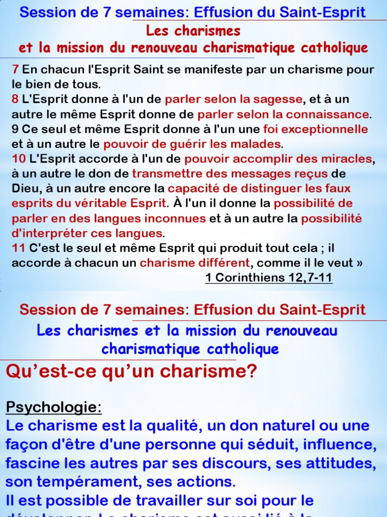 6-Les Charismes Et La Mission Du Renouveau Charismatique | Renouveau ...