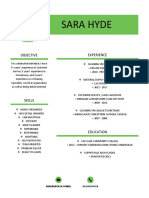 Sara Hyde Resume