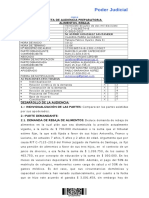 Acuerdo de alimentos en audiencia preparatoria