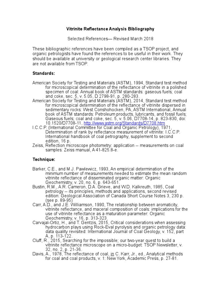 Vitrinite Reflectance Analysis | PDF | Petroleum Geology | Petroleum