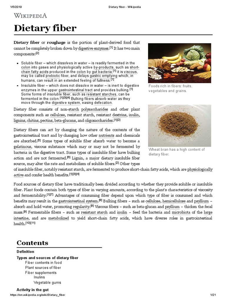 Dietary Fiber Wikipedia Dietary Fiber Nutrition