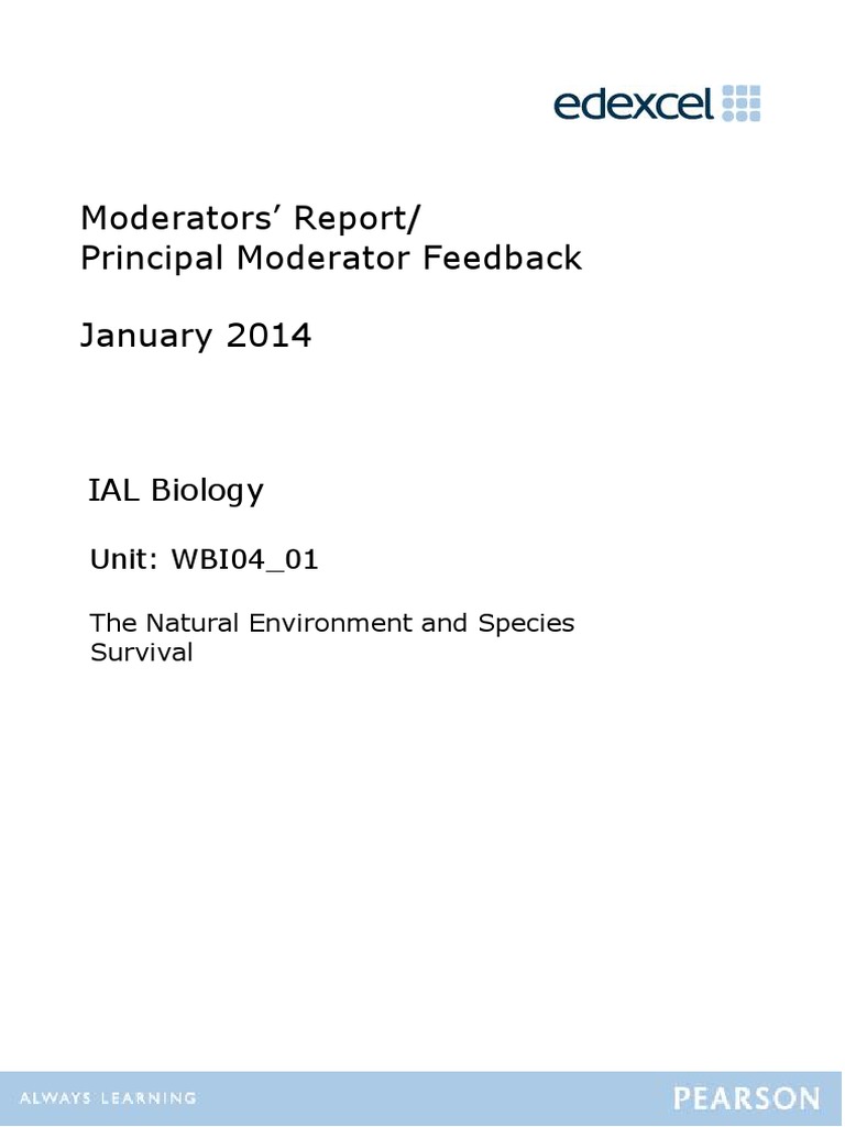 Moderators' Report/ Principal Moderator Feedback January 2014 | PDF ...