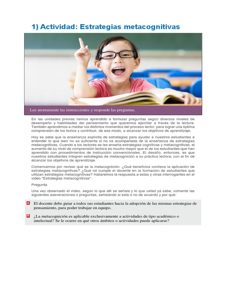 Estrategias Metacognitivas y Lectura | PDF | Imperio español | Teoria ...