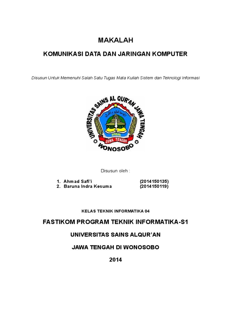 Makalah Komunikasi Data Dan Jaringan Komputer