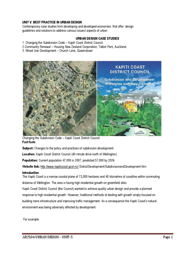 Best Practices in Urban Design Case Studies | PDF | Apartment | Coast