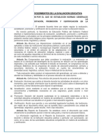 Normas y Procedimientos de La Evaluacion