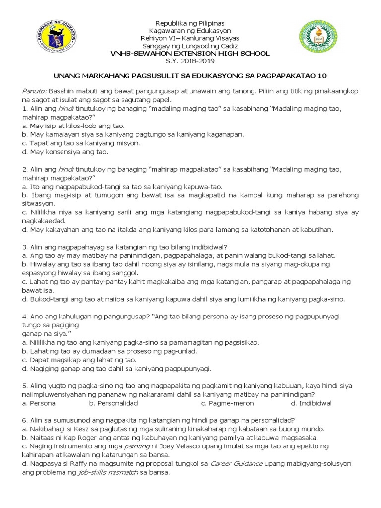 Creative writing 1st quarter exam 03 picture