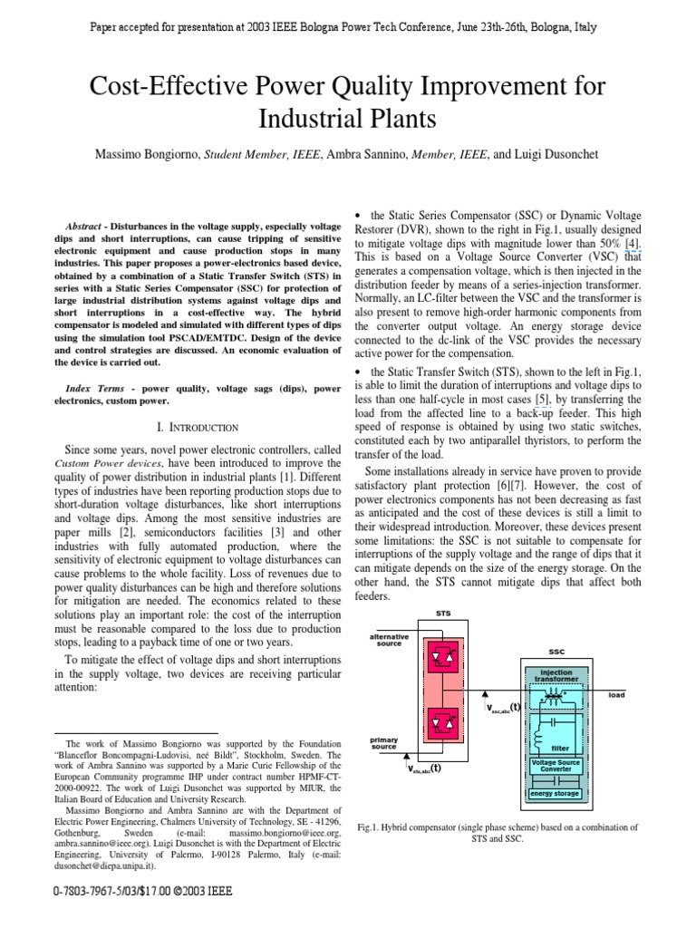 Cost-Effective Power Quality Improvement | PDF | Power Electronics ...
