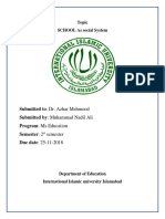 Submitted To: Dr. Azhar Mehmood Submitted By: Muhammad Nadil Ali Program: Ms Education Semester: 2 Due Date: 25-11-2018