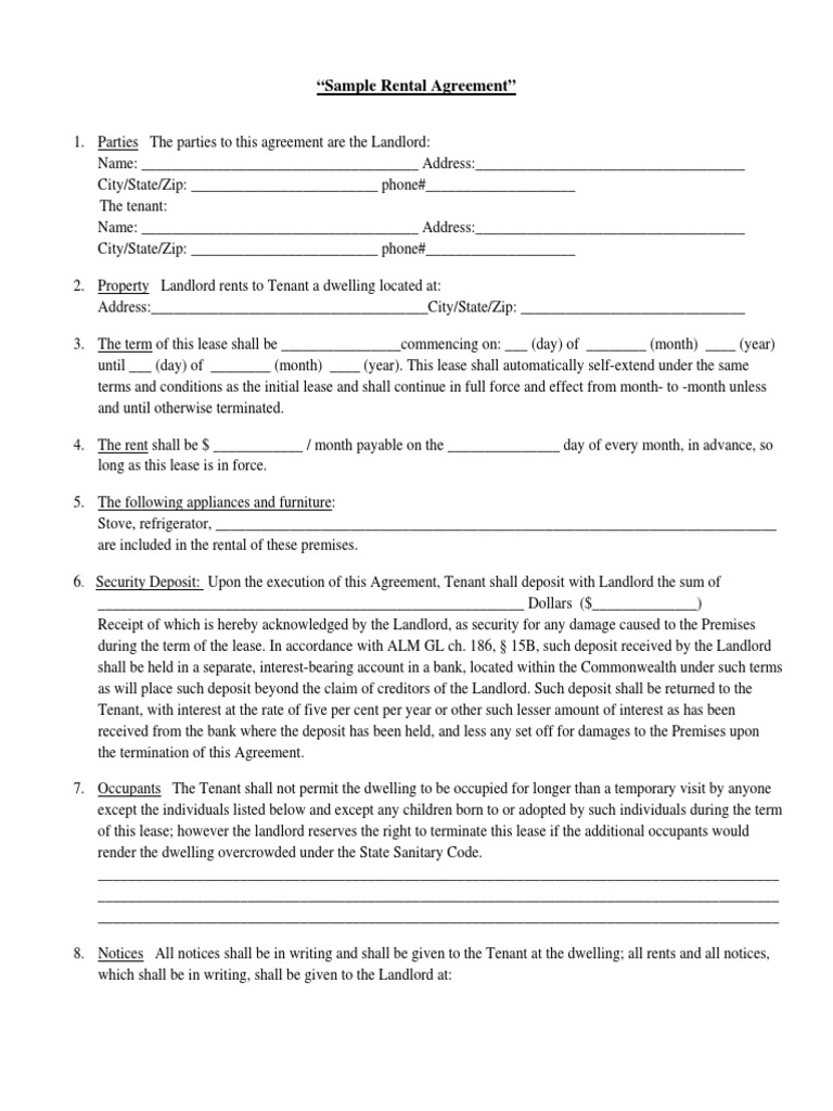 Lease Form PDF | PDF