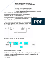 Advanced Control System (Lab) (2018-19) Electrical Engineering (B.Tech), Semester-V (EE1552)