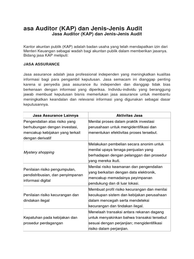 Jasa Audit dan Atestasi KAP | PDF