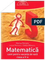 Matematica - Caiet Pentru Vacanta de Vara V