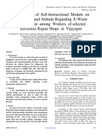 Effectiveness of Self-Instructional Module On Knowledge and Attitude Regarding E-Waste Management Among Workers of Selected Electronic Repair Shops at Vijayapur