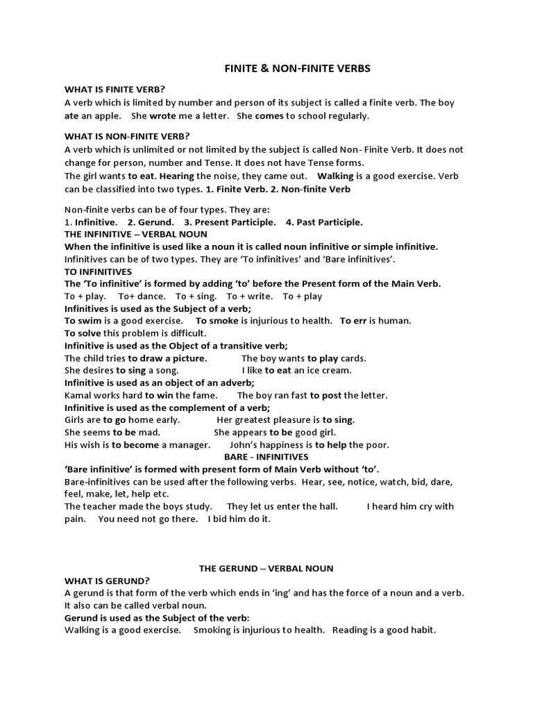 finite and non finite pdf verb semantics