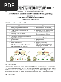 Computer Networks Lab Viva Questions