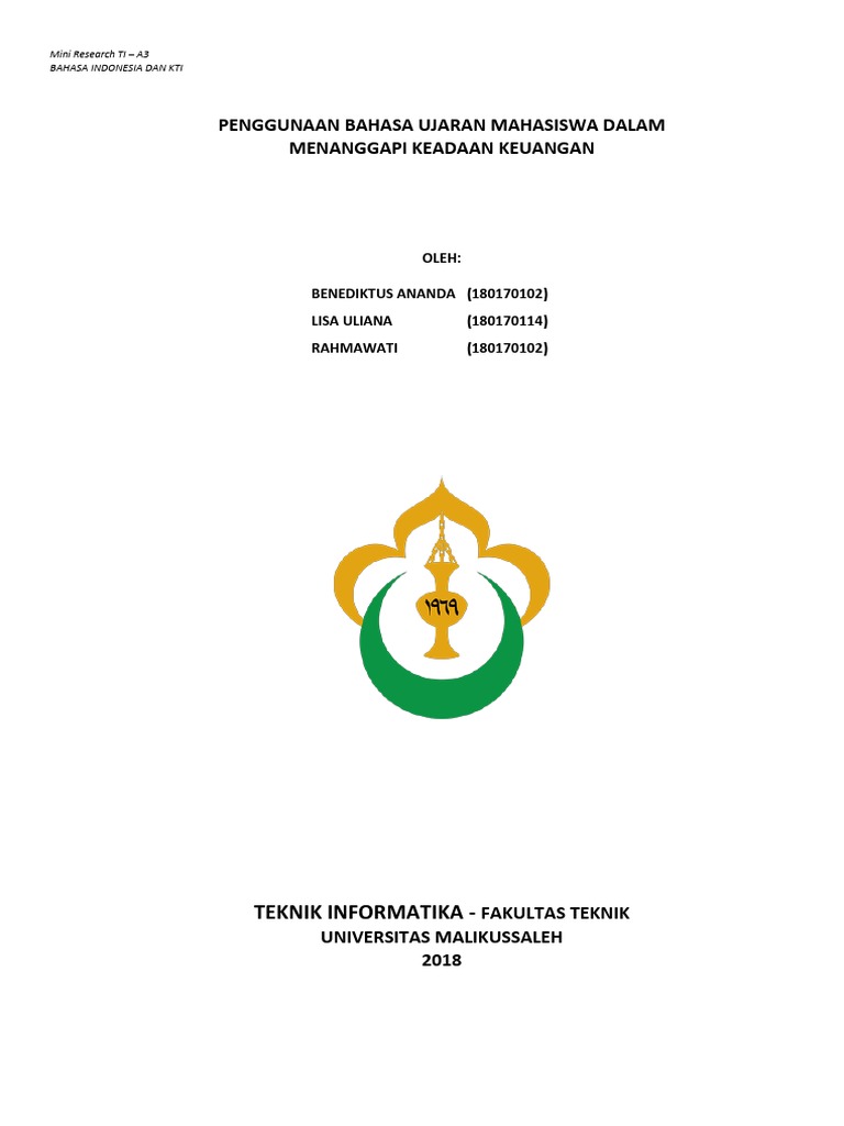 Contoh Kti Bahasa Indonesia Mosaicone