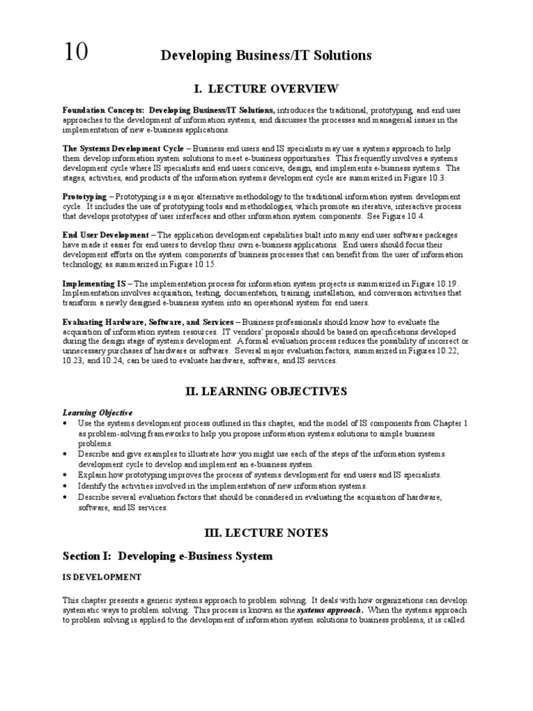 Developing Effective Business IT Solutions | PDF | Feasibility Study ...