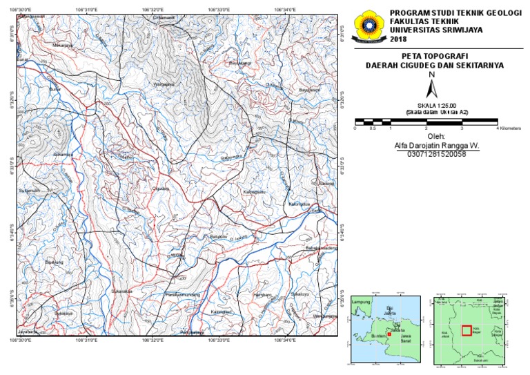 Topographic Map of Cigudeg Area | PDF