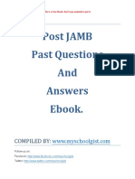 Post Utme Past Questions and Answers General