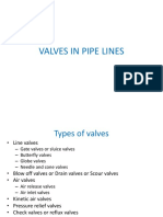 Valves in Pipe Lines