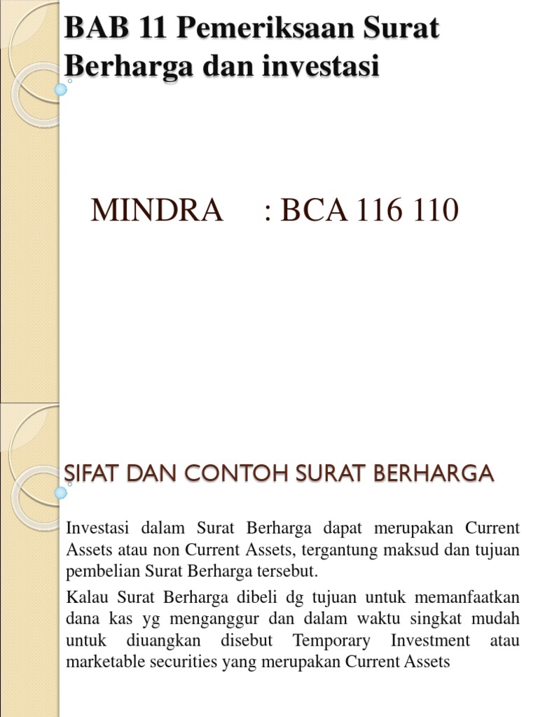 Contoh Surat Berharga Gudang Surat