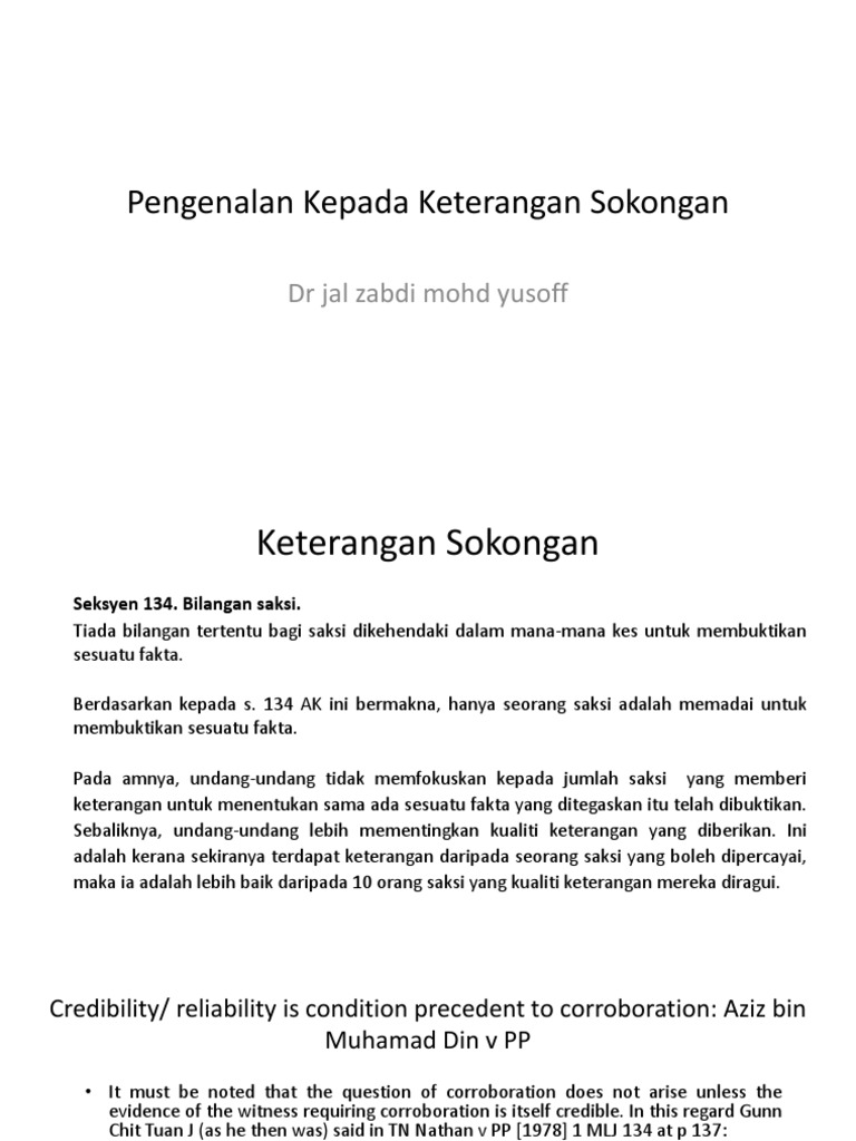 Corroboration Intro Pdf Circumstantial Evidence Evidence