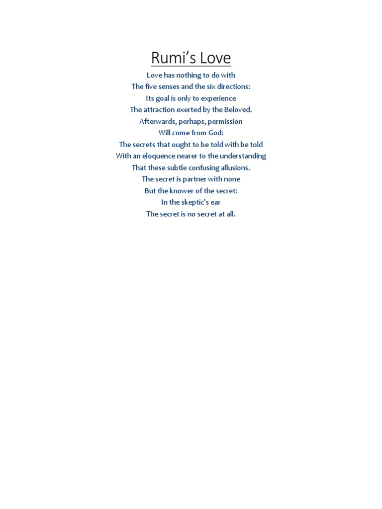 Rumi's Insights on Divine Love | PDF