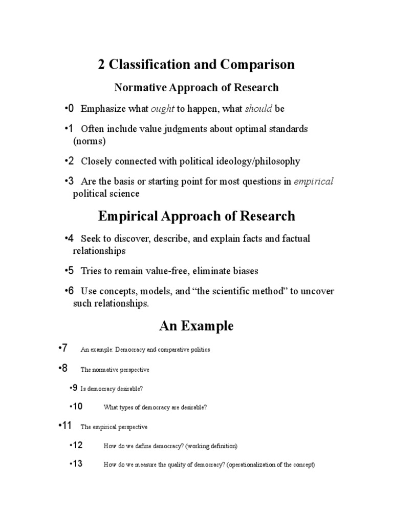 2 Classification and Comparison: Normative Approach of Research | PDF ...