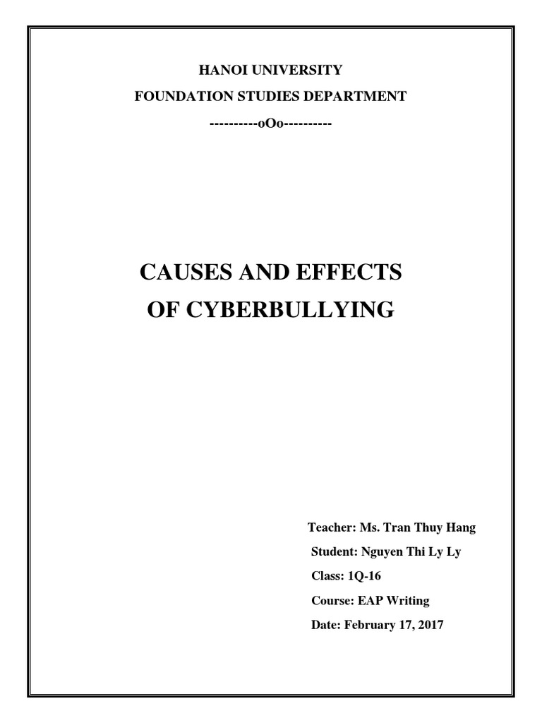 Causes and Effects of Cyberbullying | PDF | Cyberbullying | Bullying