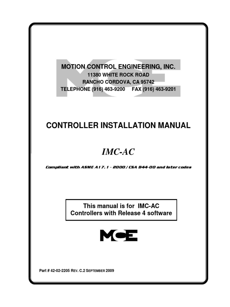 Mce Imc Ac Rel 4 Asme 2000 42 02 2205 Rev C2 2 Pdf Download Free