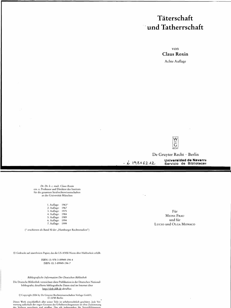 Roxin. Autoria (En Aleman) - 2006 PDF | PDF