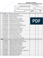 School Form 8 SF8 Learner Basic Health and Nutrition Report 1