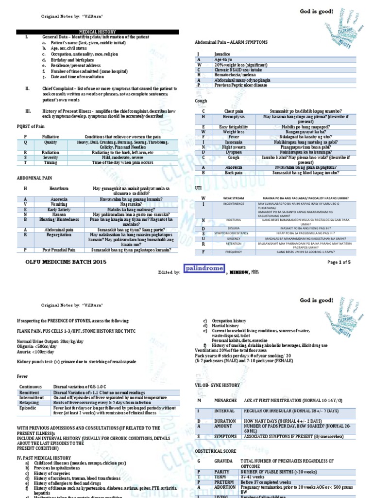 Medical History Guide for Students PDF Pregnancy Menstruation 