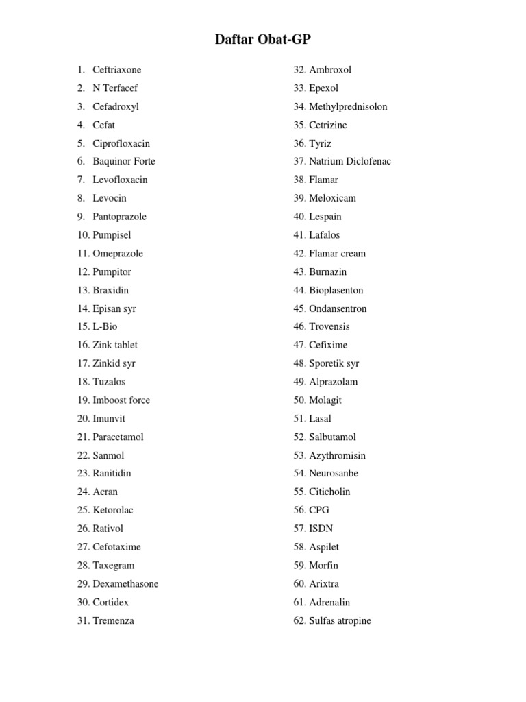 Essential Medications List | PDF