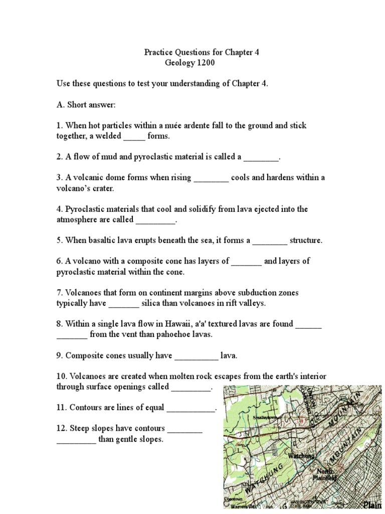 Chapter 4 Geology Practice Questions | PDF