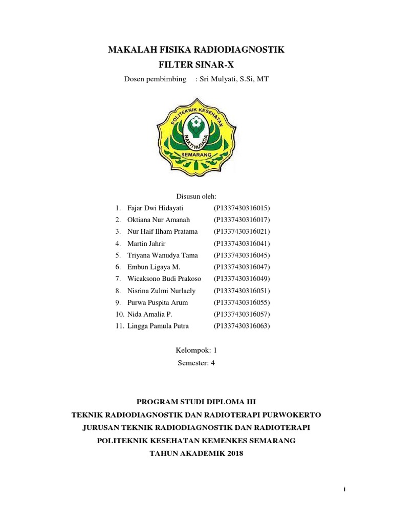 Makalah Fisiradio Filter SinarX Kel.1 PDF