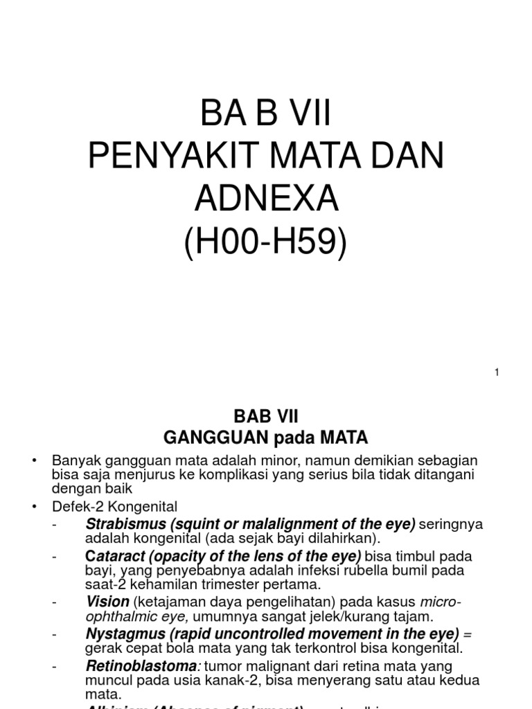Bab Vii Penyakit Mata Dan Adnexa Pdf