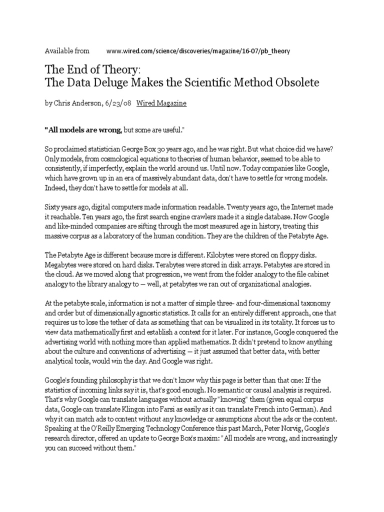 End Of Theory Pdf Scientific Method Science