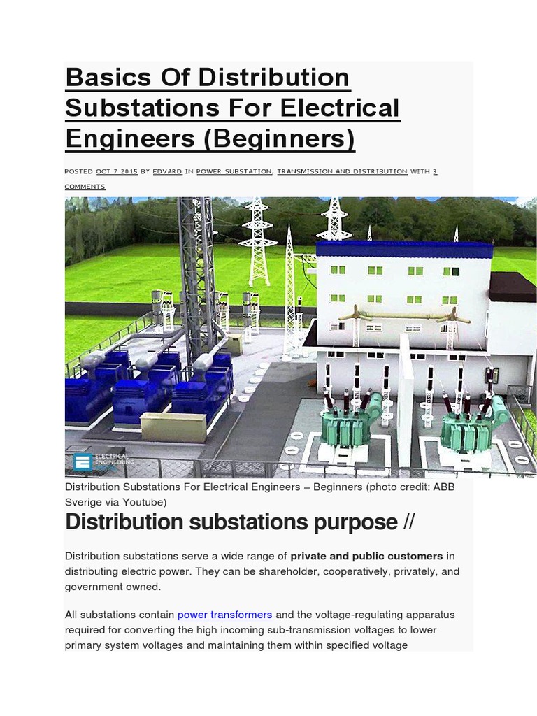 Basics of Distribution Substations | PDF | Electrical Substation ...