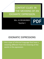 USING CONTEXT CLUES-idiomatic Expressions