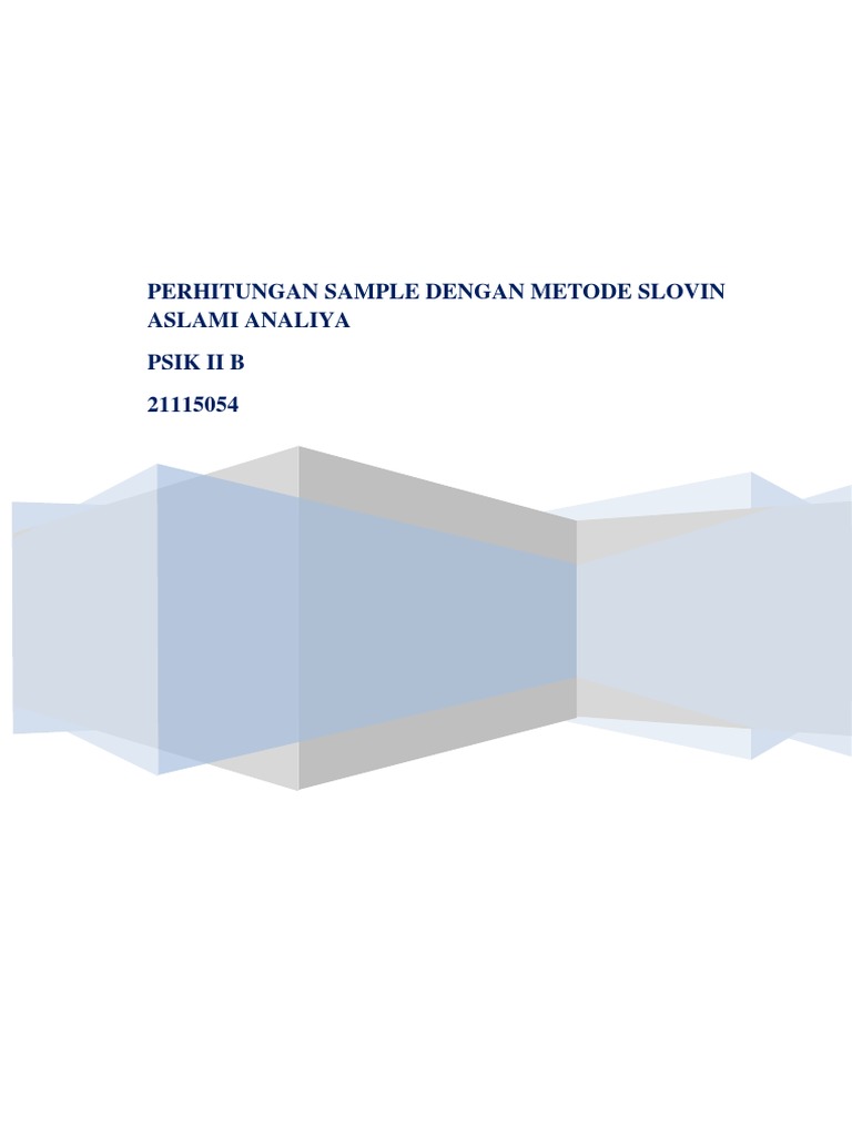 Sample Calculation Using Slovin's Method | PDF