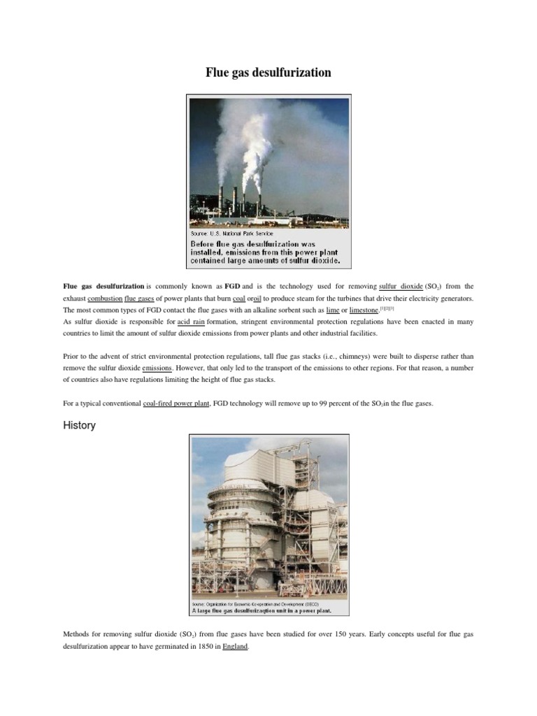 Flue Gas Desulfurization Overview | PDF | Science & Mathematics