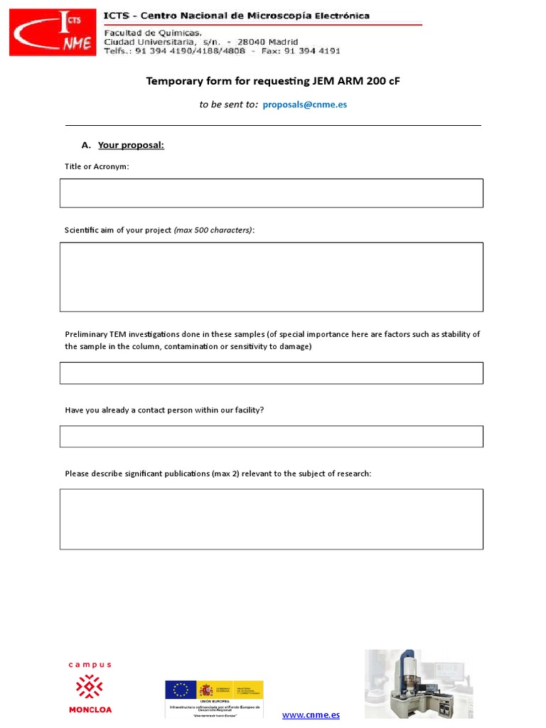 JEM ARM 200 Sample Request Form | PDF | Technology & Engineering