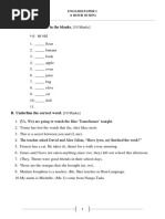 Exam Form 1 English PT3 Format