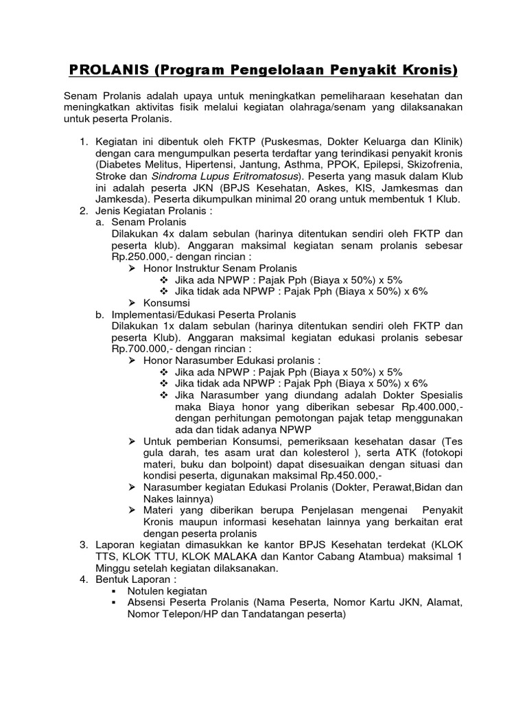 Ketentuan Prolanis Terbaru Per Maret 2017 | PDF | Kesehatan Holistik