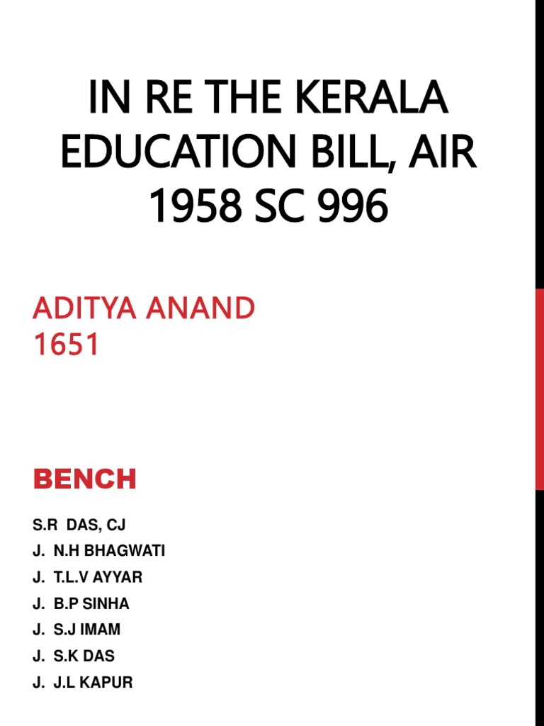 Story of 1957 Education Bill in Kerala