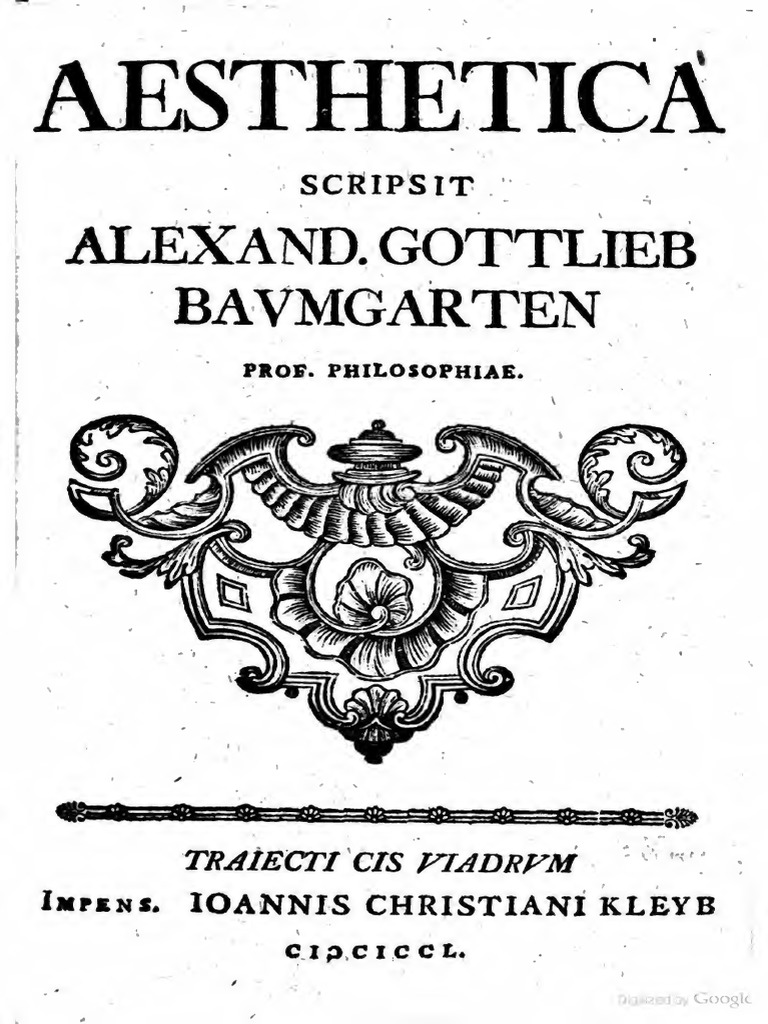 Baumgarten Aesthetica PDF