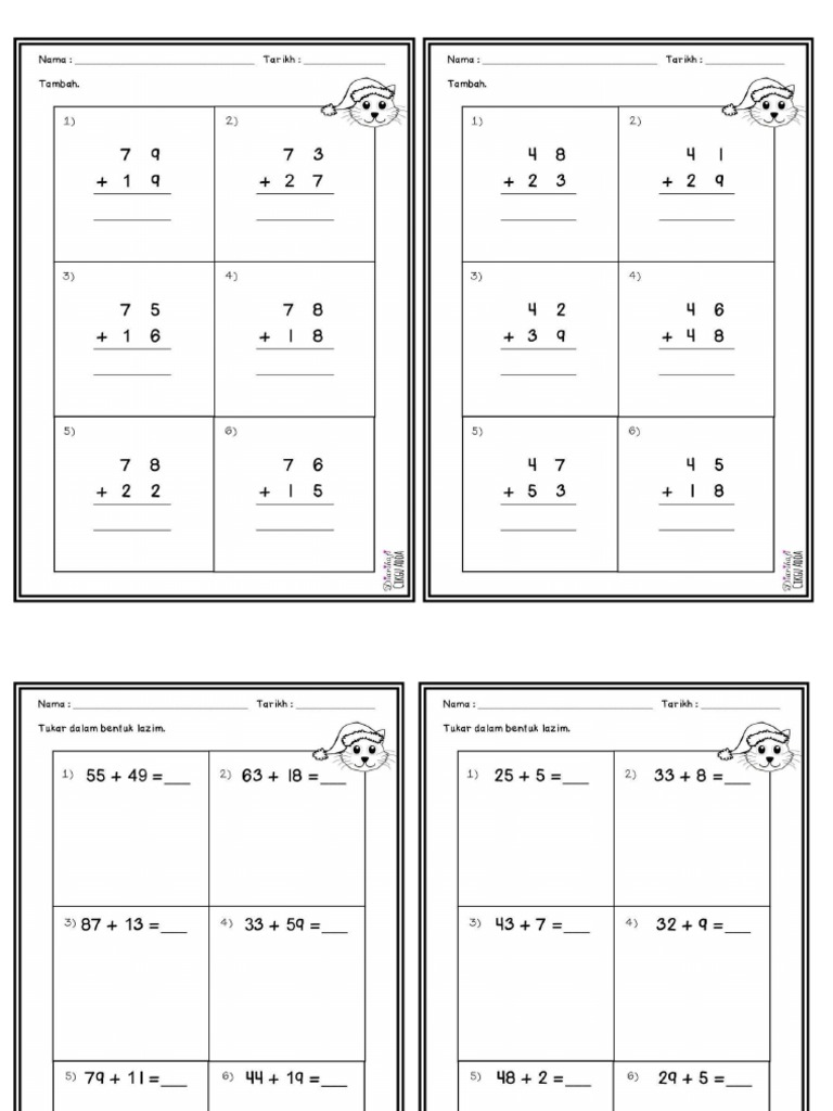 Lembaran Kerja Matematik Tahun 2  PDF