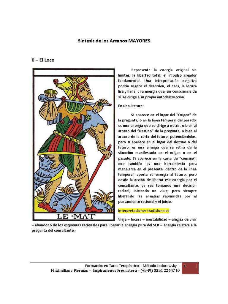 Los Arcanos Mayores Del Tarot PDF Tarot Amor